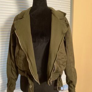 PacSun Dark Green Moto/Utility Jacket